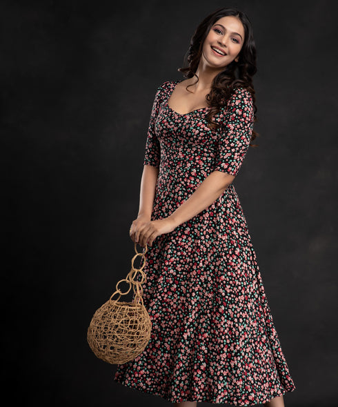 Sweetheart Bustier Micro Floral Dress